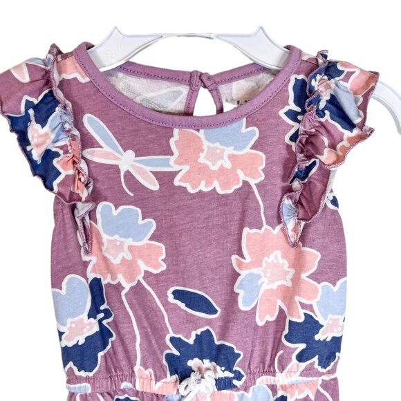 Child of‎ Mine by Carter's Sz 24 M Jumper Purple Floral Multicolor Snaps Romper - Picture 3 of 9